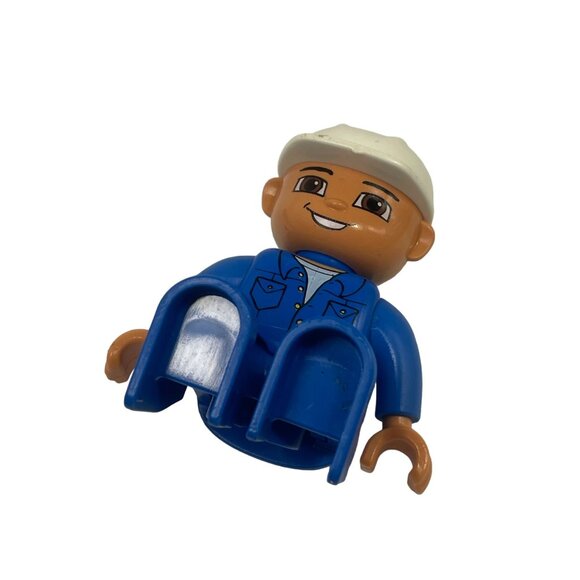 LEGO Duplo Construction Man Worker Figure Vintage - Picture 3 of 5